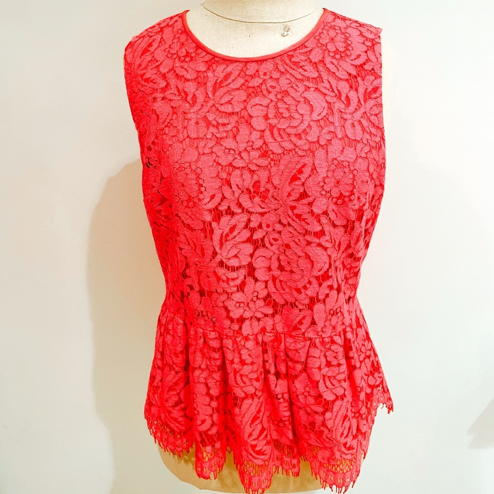 J.Crew Pink Flower Lace Top
